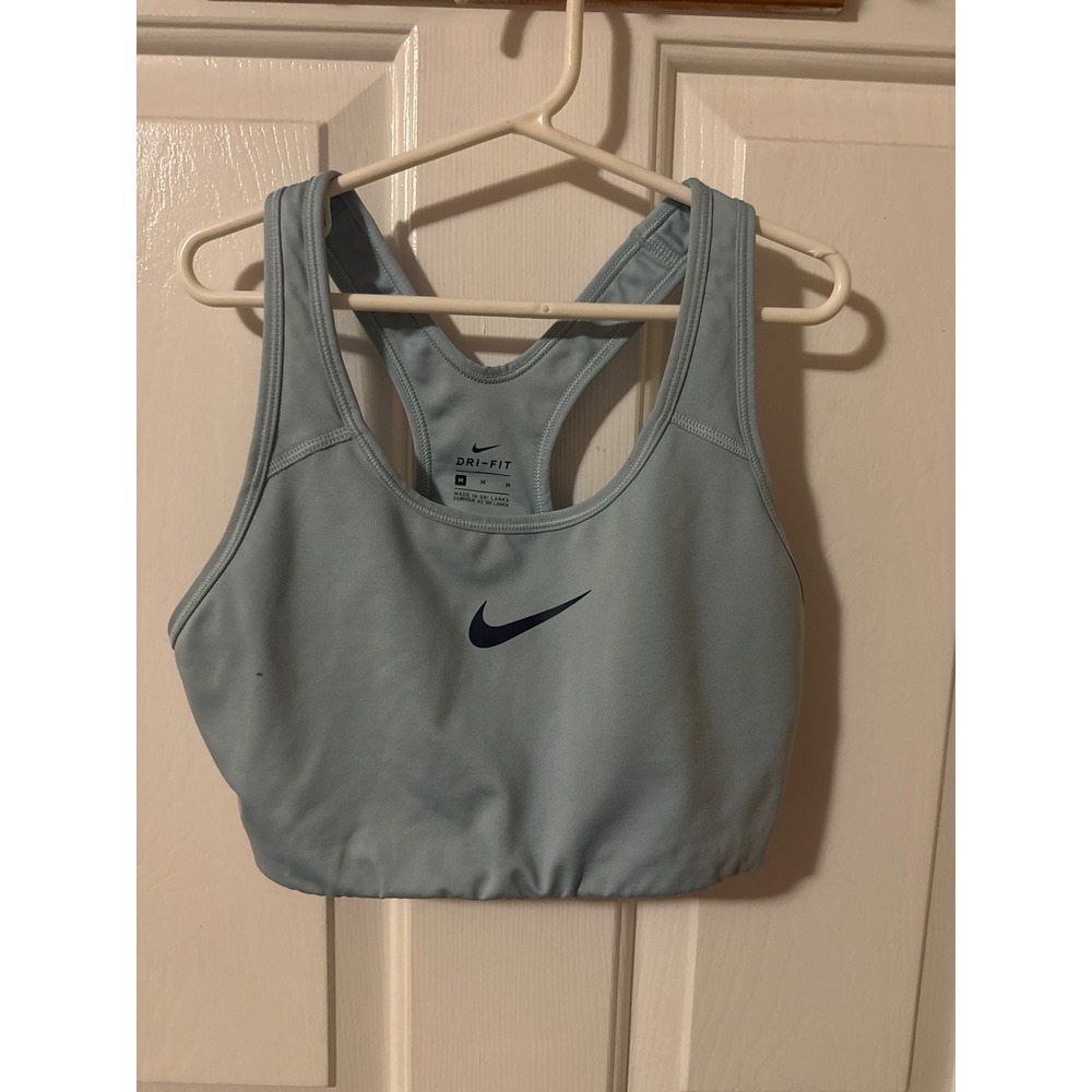 Nike Dri-FIT Racerback Sports‎ Bra Light Blue Medium Support Women Size M